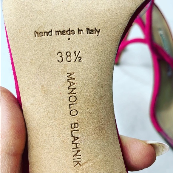 Manolo Blahnik ankle strap suede sandals size 38.5 - Picture 8 of 9